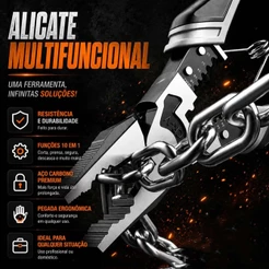 Alicate TITANIUM Universal Multifuncional Diagonal Corta E Decapa Fio Eletricista Profissional