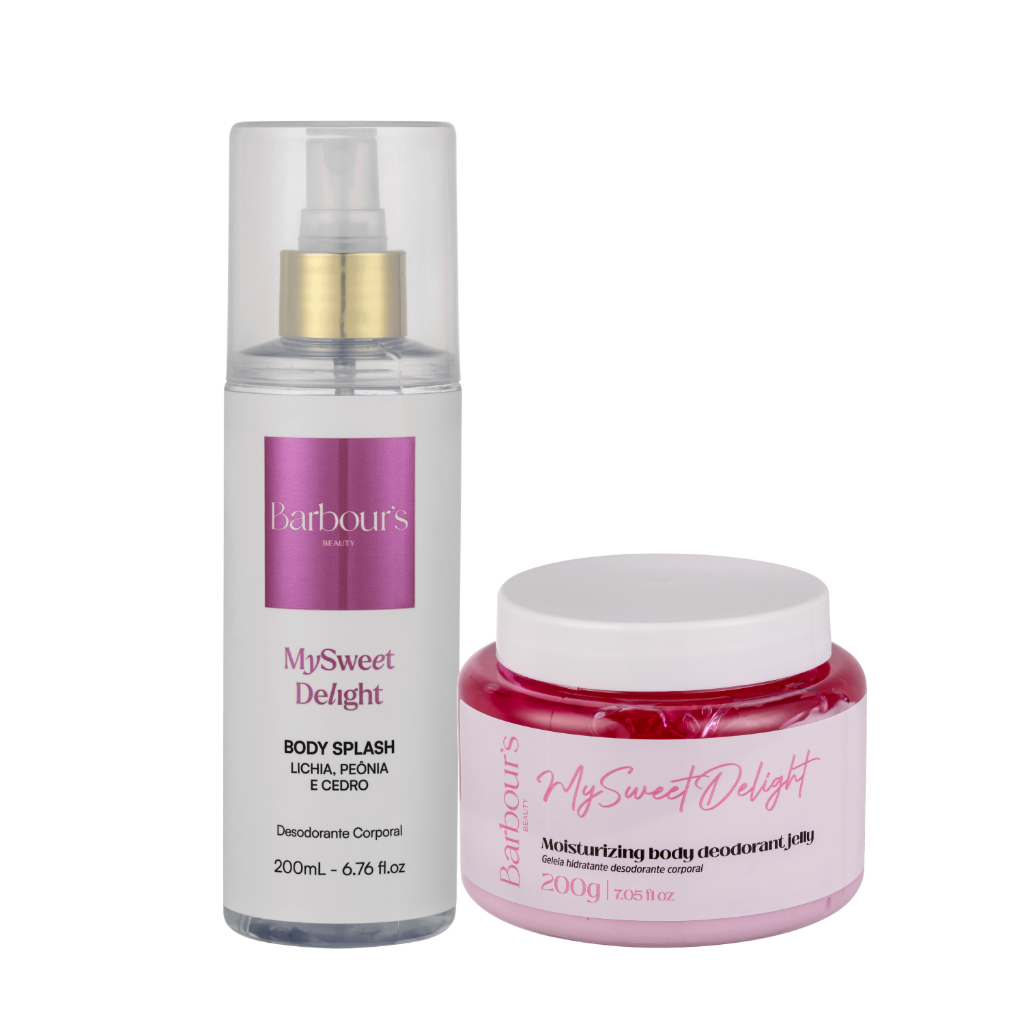 Kit Body Splash e Geleia Hidratante Corporal My Sweet Delight Barbour's Beauty