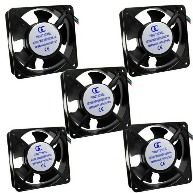 5X Micro Ventilador 120x120 Bivolt Fan Cooler Ventoinha 120x120x38 110/220v.