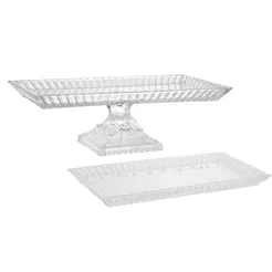 Travessa de Cristal com Pé Lys 34x17x11cm | Sem Pé 34x17cm WOLFF