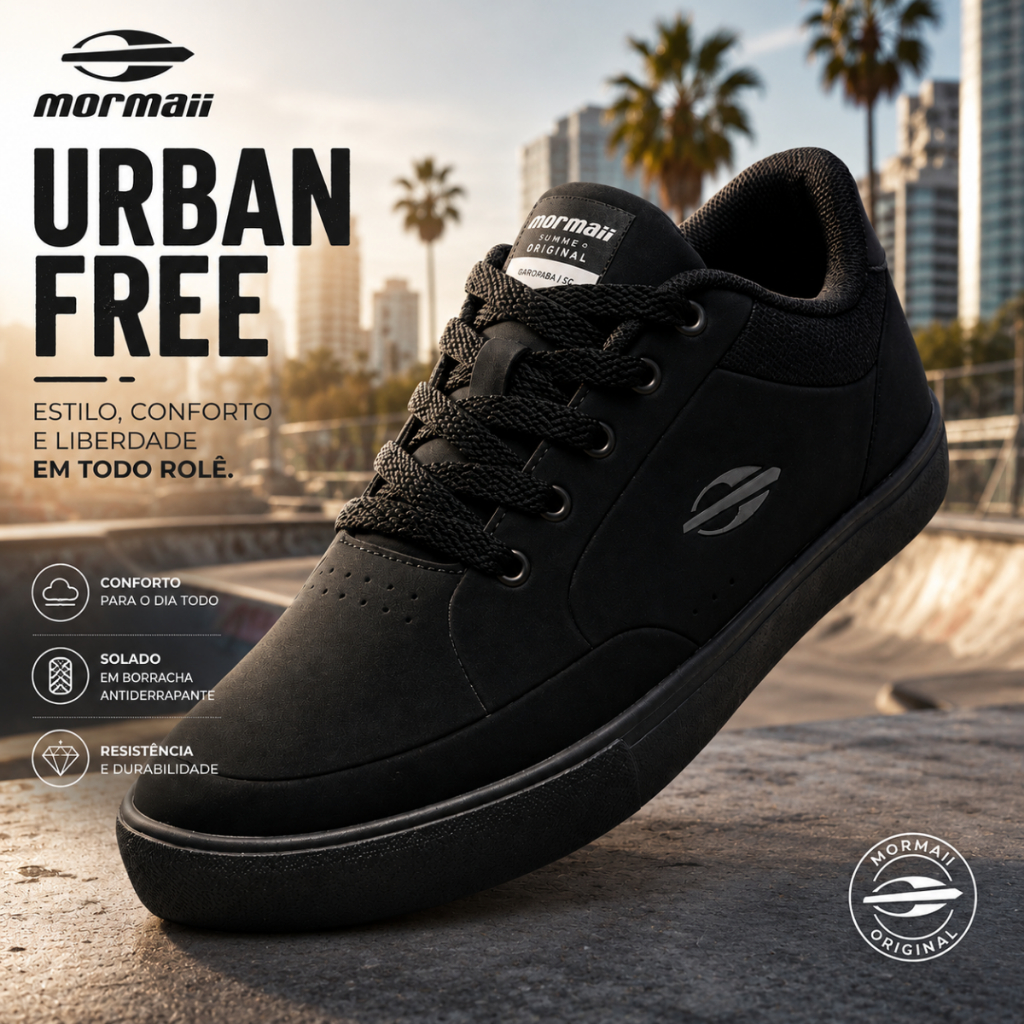 Tênis Mormaii Urban Free Masculino Skate Casual Macio Confortável