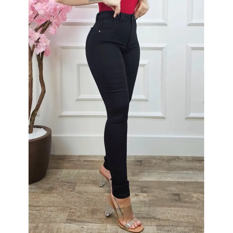 Calça Jeans Feminina Gaven Shopee Cintura Alta com Lycra Levanta Bumbum Skinny