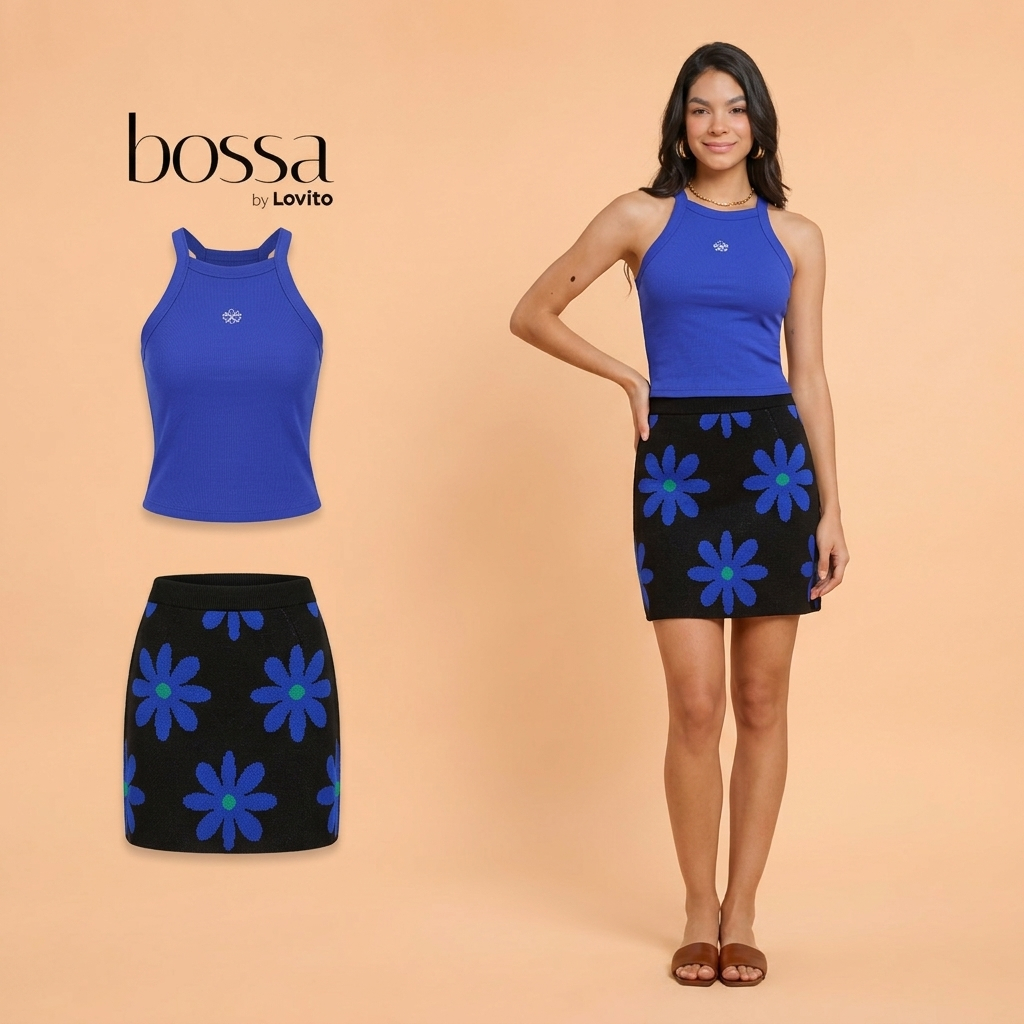 Lovito Bossa Kit Regata e Saia Floral TSB1437BRL1467