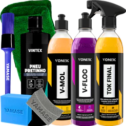 Kit Completo Limpeza Pesada e Brilho Vonixx (Shampoos + Cera) + Acessórios