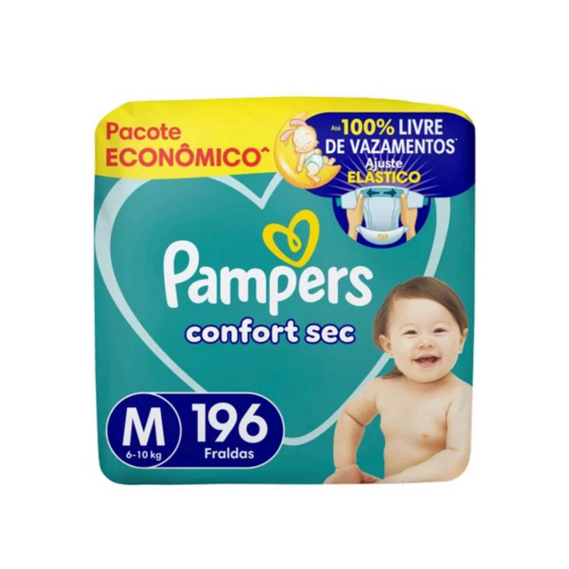 Fralda Pampers Confort Sec Ultra M 196 Unidades