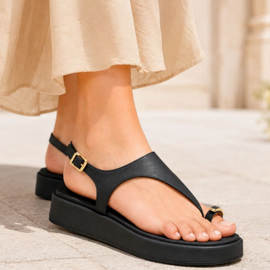 Sandália Vizzano Feminina Flatform Dedo Ring Toe Fivela Ajustável Confortável 100% Original Leve