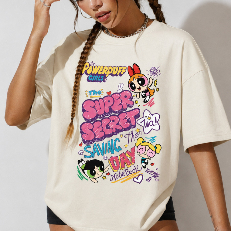 Camiseta Feminina 100%Algodão estampa das meninas superpoderosas Blusa leve macio e confortavel.