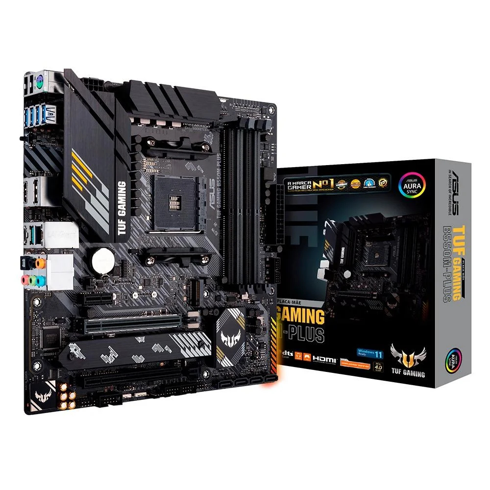 Placa Mãe ASUS TUF GAMING B550M-PLUS, DDR4, Socket AMD AM4, mATX, Chipset B550, 90MB14A0-C1BAY0