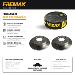 Par Disco de Freio sólido Renault Kwid outsider 1.0 Fremax