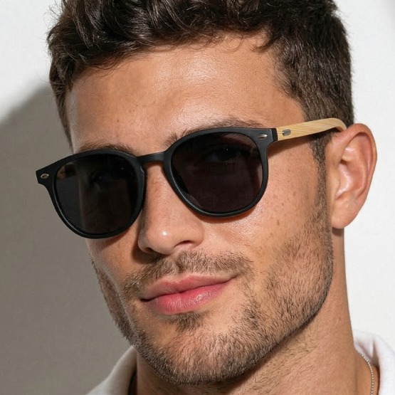 Oculos de Sol Tulum Polarizado Premium Bambu Classico Retro uv400 Masculino Feminino