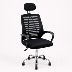 Cadeira Escritório Diretor Ergonômica Tela Mesh Apoio de Cabeça Ajuste de Altura Giratória 360 Graus Suporta até 120kg