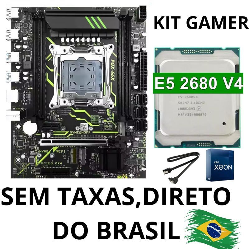 KIT XEON x99 XD4 ROBUSTA UPGRADE GAMER PLACA MÃE + E5 2680 SUPORTE TPM 2.O