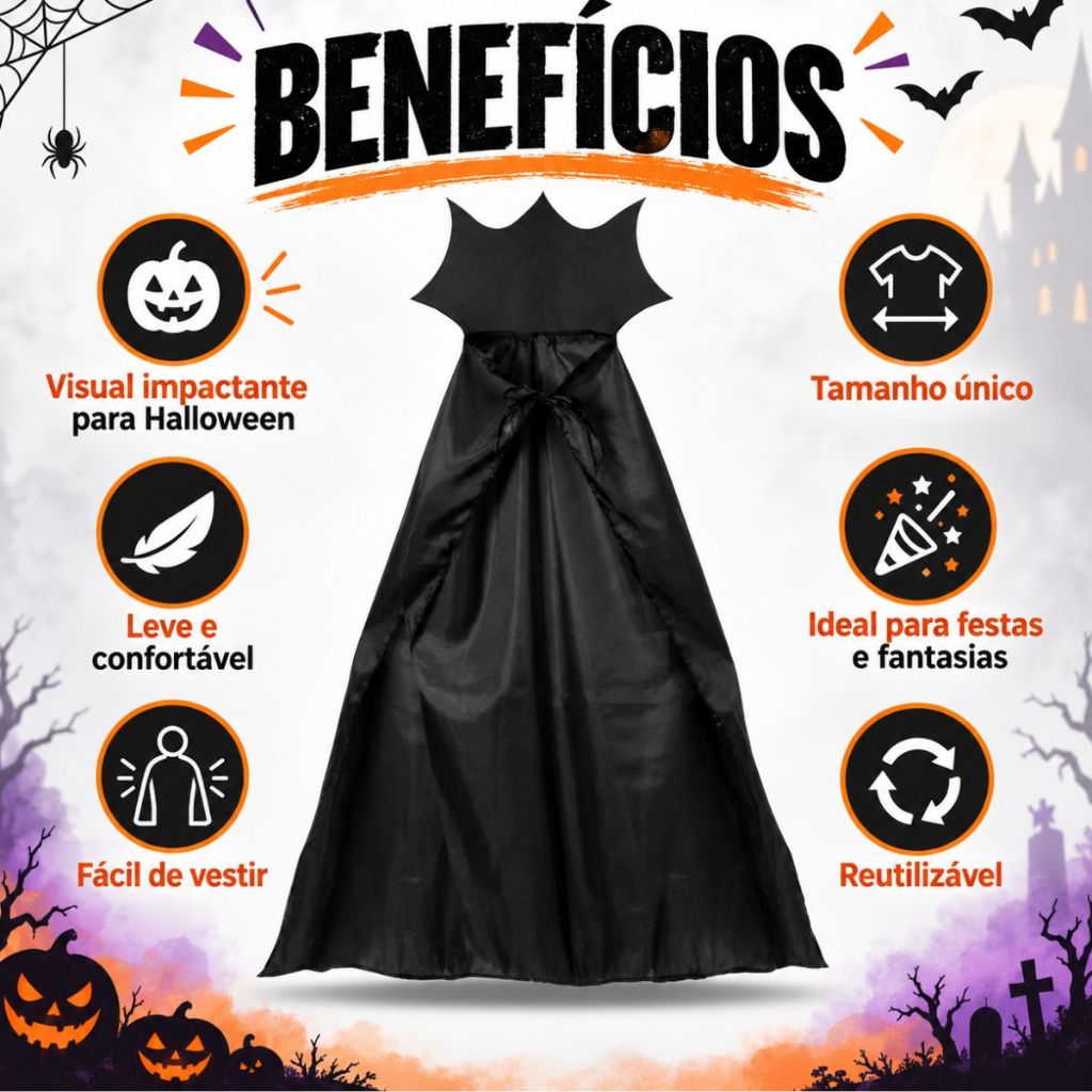 Capa Malévola Adulto Fantasia Halloween Alta Qualidade Decoração Cosplay Enfeite Carnaval — imagem 2 de 2