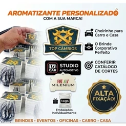 100 unid. Aromatizantes Personalizados com sua logo, Brindes Corporativos, Cheirinho para Carro, Perfume, Carro,ambiente