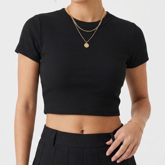 Camista Cropped Feminino Canelada Confortável e Versátil, Sustentação  -Preto-Branco-Marrom