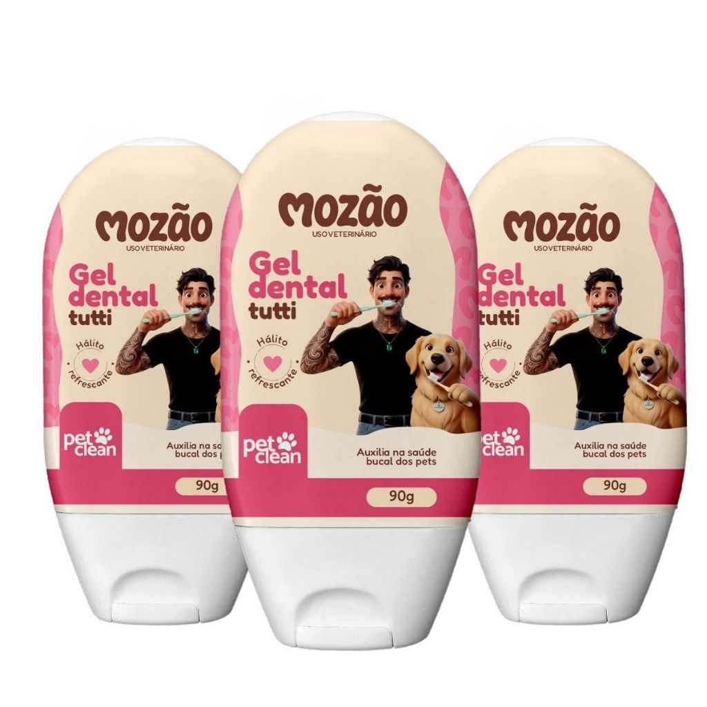 Gel Dental Mozão Tutti 90g Lucas Lucco 1,2,3 ou 4 Unidades Higiene Bucal Para Cães
