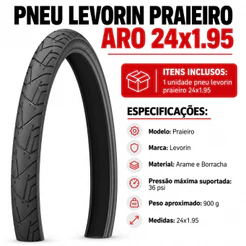 PNEU para bicicleta aro 24 1.95 levorin PRAIEIRO