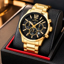 Relógio Technos Masculino Analógico Dourado Original Luxo