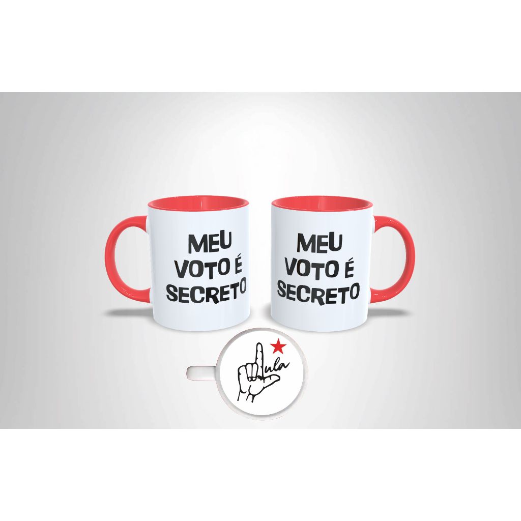Caneca Personalizada Meu voto é secreto - Lula