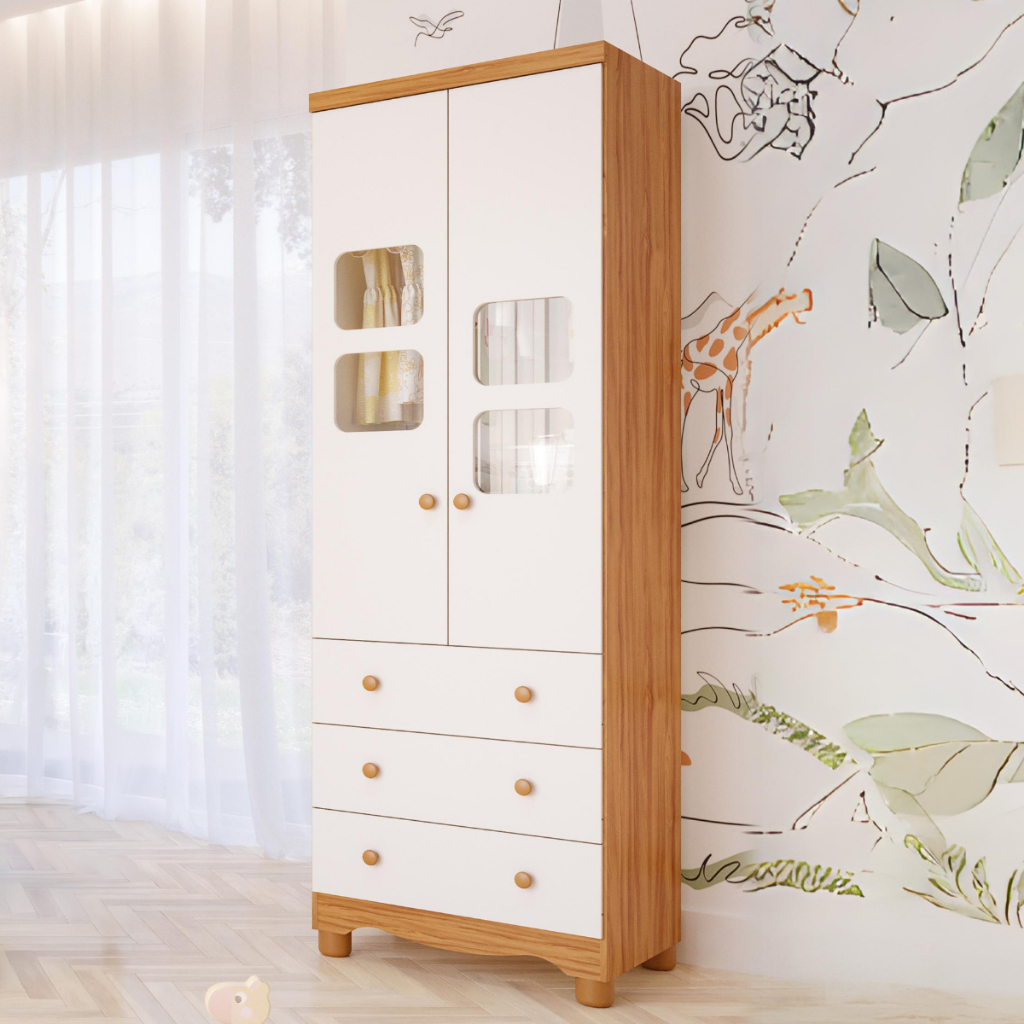 Guarda Roupa Infantil Uli 2 Portas 3 Gavetas 100% MDF