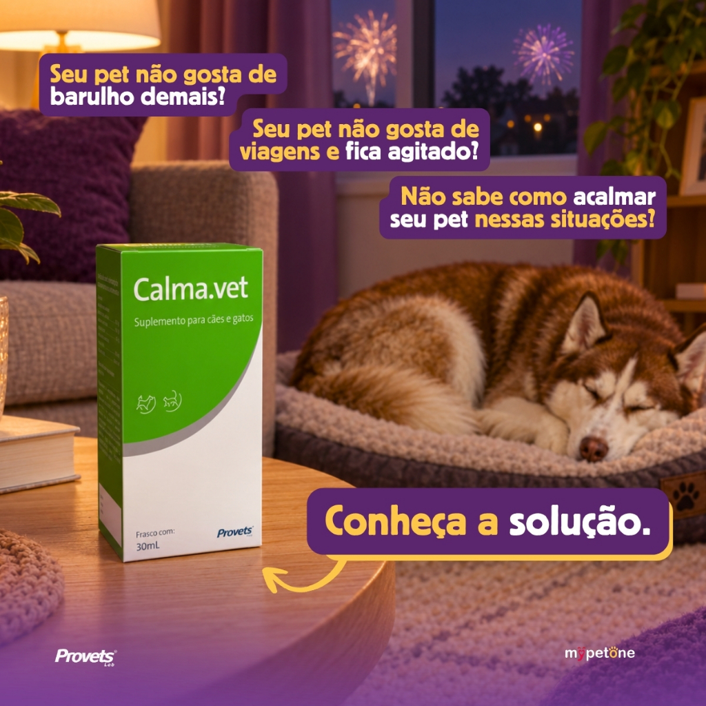 Calmavet 30ml Calmante Natural Cães e Gatos Alivia Estresse e Acalma Para Viagens Barulhos e Mudanças - Provets · foto 2