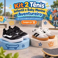 Kit 2 Tênis Baby Menino – Leveza e Maciez Para os Passeios de Familia - Garanta já o Kit!