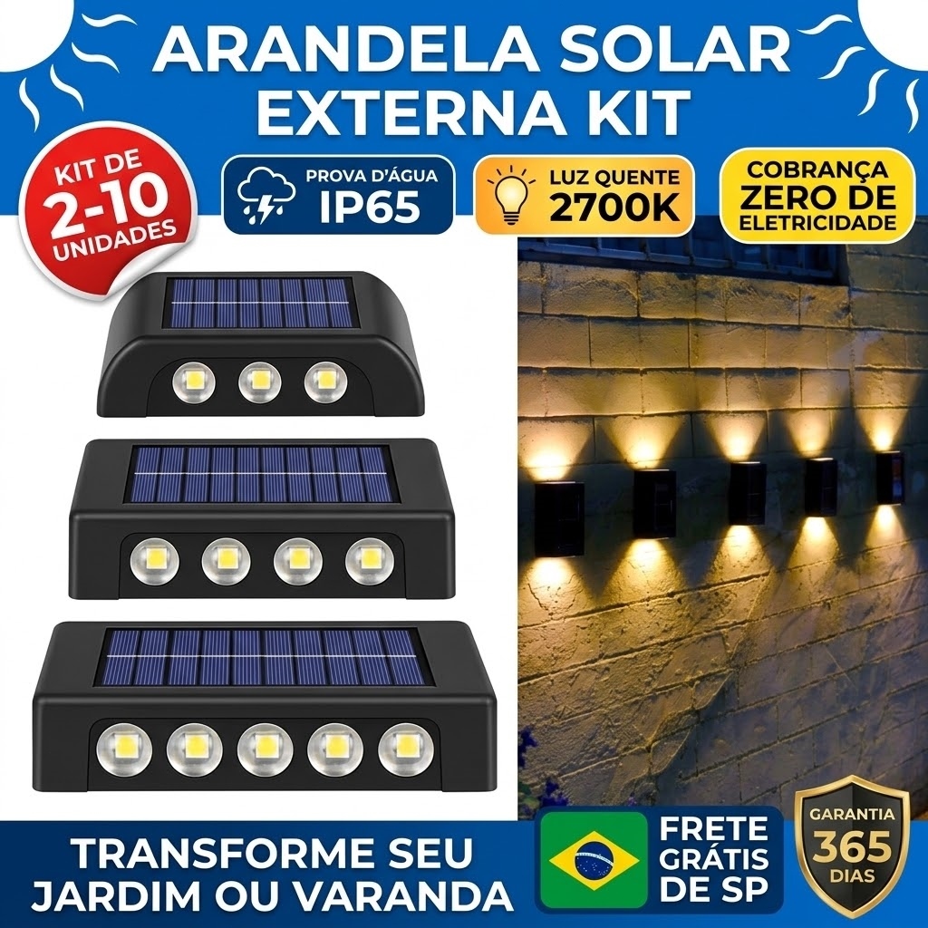 6/8/10 LED À Prova D'água Para Jardim Muro e Varanda Luminária Solar De Parede Promoção Arandelas