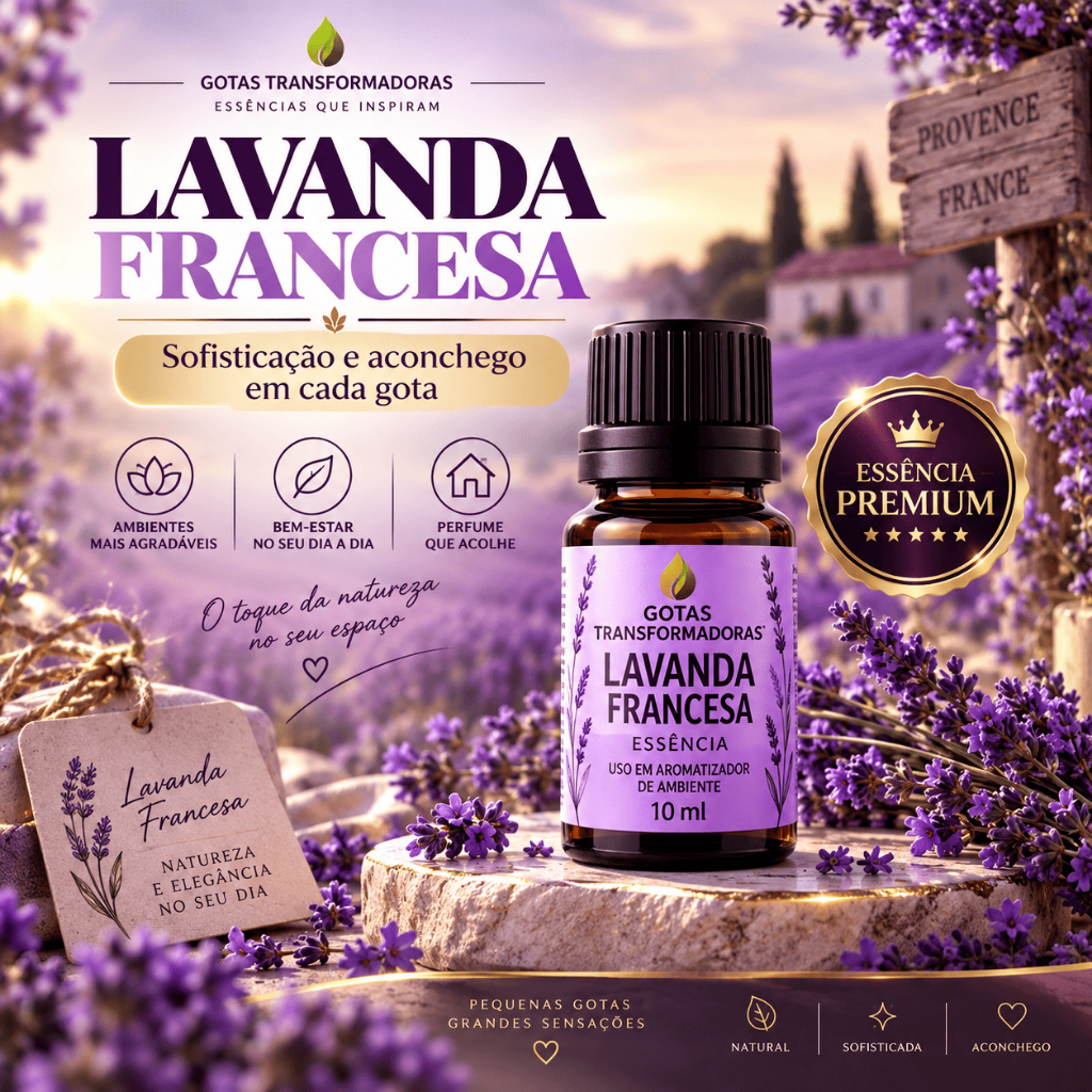 Essência Concentrada Lavanda Francesa | Aroma Sofisticado Para Ambiente