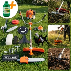 Roçadeira Multifuncional Á Gasolina Profissional 75cc 2 Tempos 3hp Monte Seu Kit Lamina