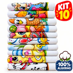 Pano de Prato Estampado 100% Algodão Pé de Galinha 38x65 com Bainha