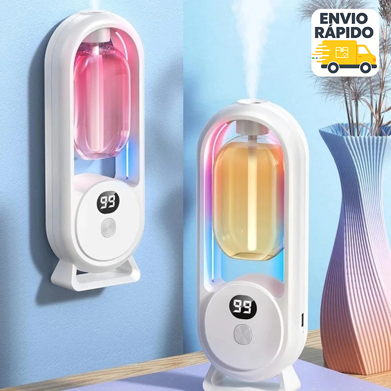 ✈️Envio Rápido｜Umidificador de Ar Digital LED, Nebulização Fria com 5 Níveis, Luz Ambiente e Desligamento Automático