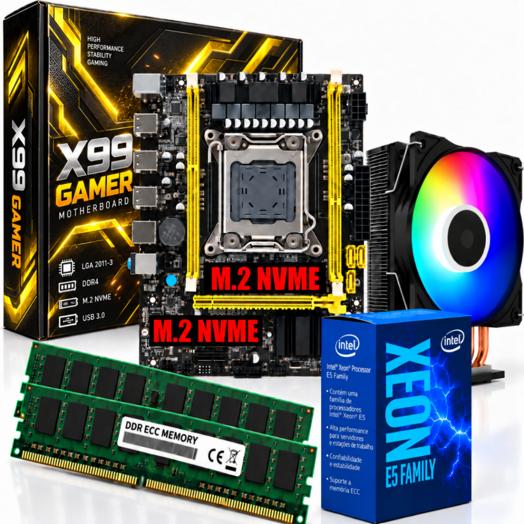 KIT UPGRADE GAMER - XEON 24 NUCLEOS, PLACA MÃE X99, 64GB DDR4