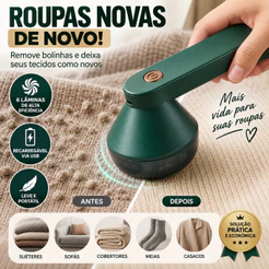 Removedor de Bolinhas de Roupas Recarregável USB, 6 Lâminas de Alta Eficiência, Portátil para Suéteres, Sofás e Casacos