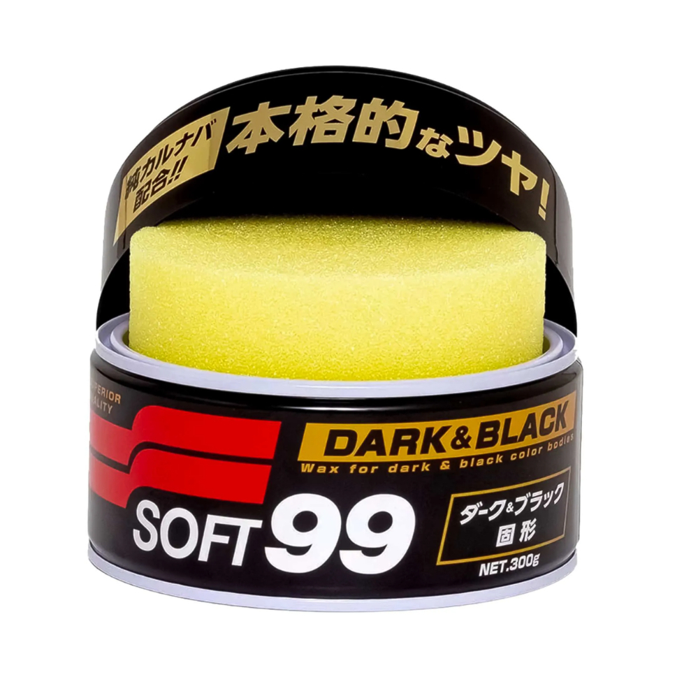 Cera Dark e Black Soft99 300g Carros Escuros Preto Cinza Carnauba Premium