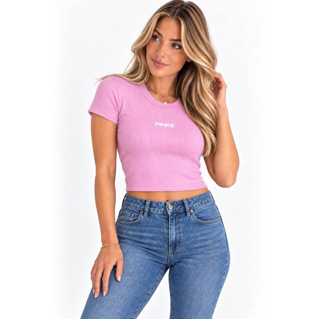 Blusa Cropped Canelado Feminina Paty Baby Tee Academia Elegante Estilosa