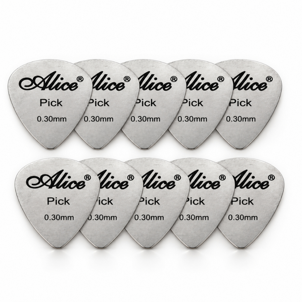 Kit Com 10 Paletas Palhetas Alice Metal Aço Inoxidavel 030mm