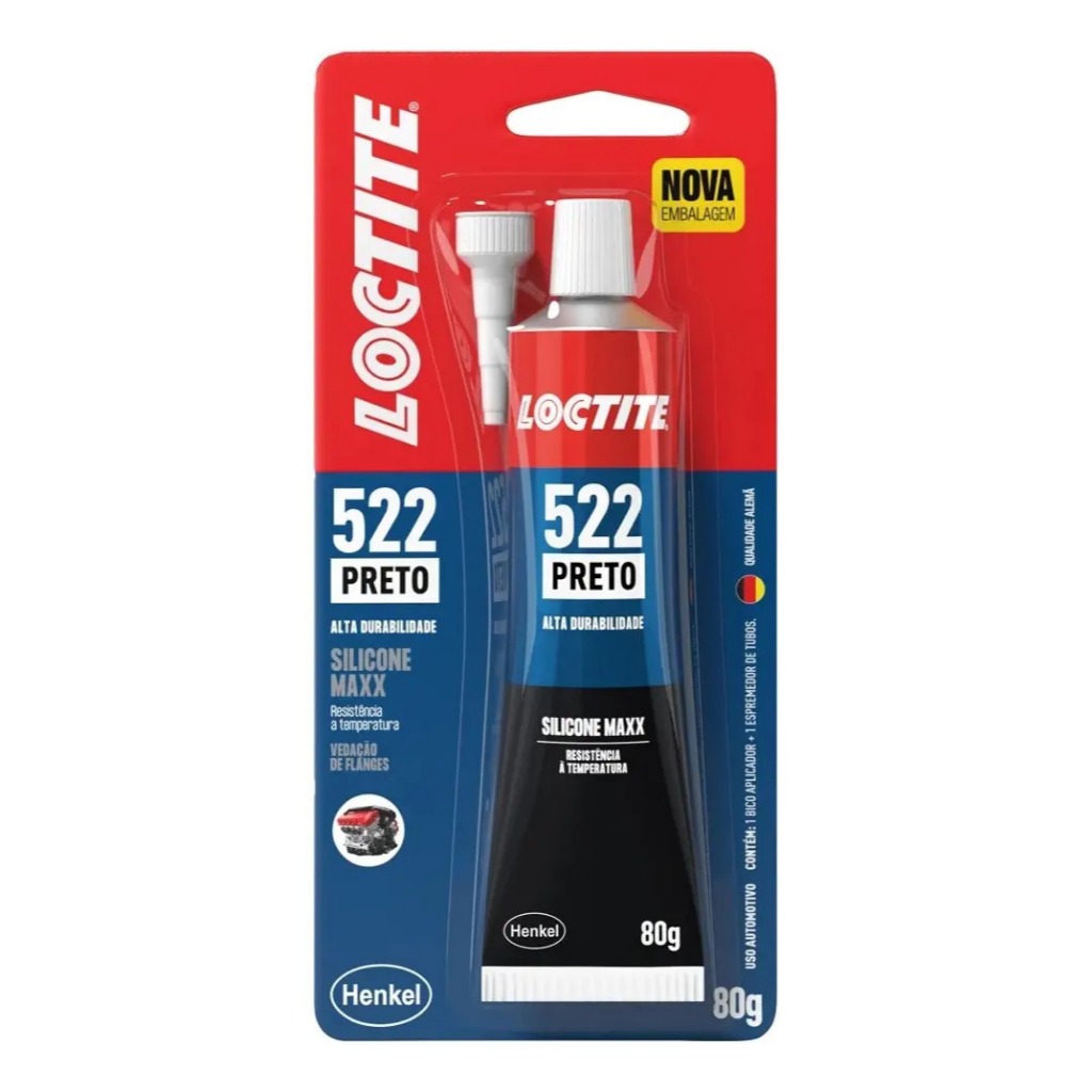 Cola Junta Motor Silicone Alta Temperatura Loctite 522 Maxx Black 80gr