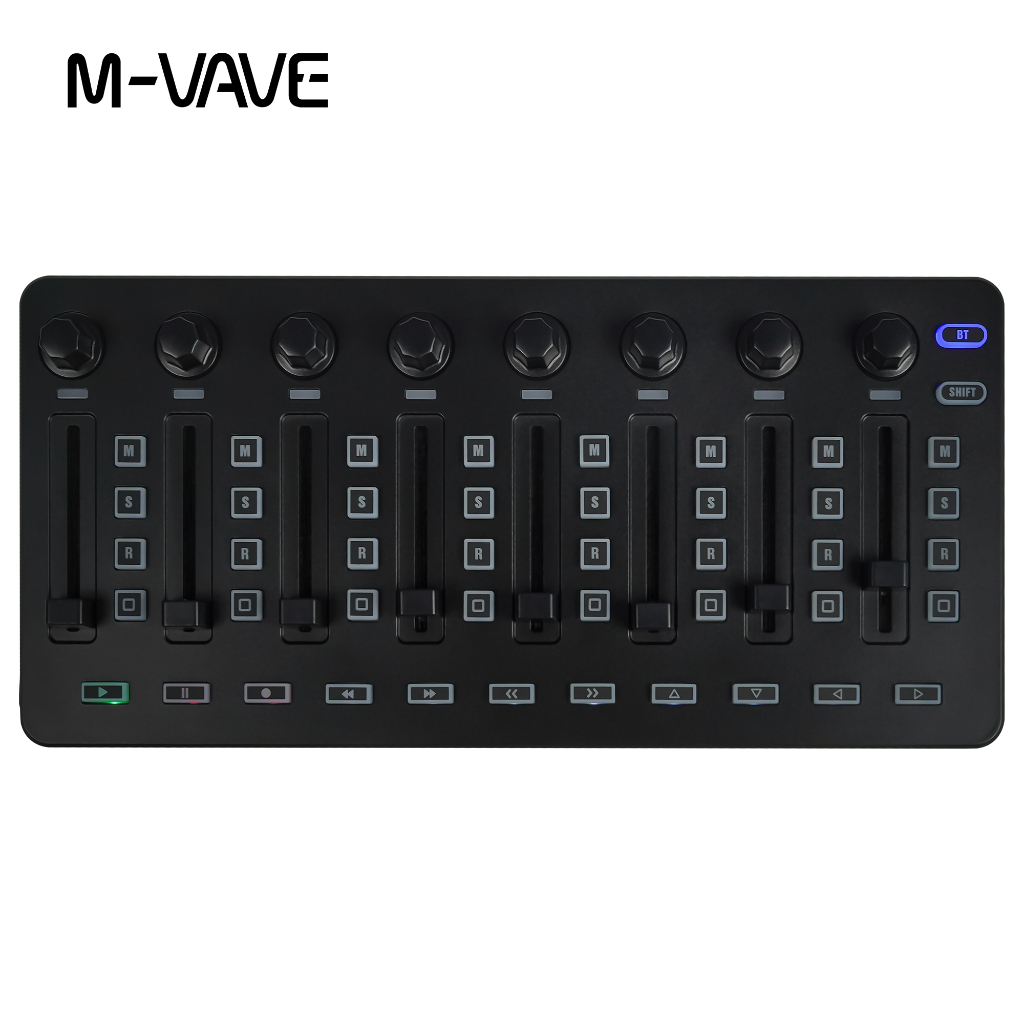 M-VAVE SMC DJ Mixer Wireless MIDI Controller Mixing Console 8 Encoder Software Control BT Connection for Windows/Mac/Ios