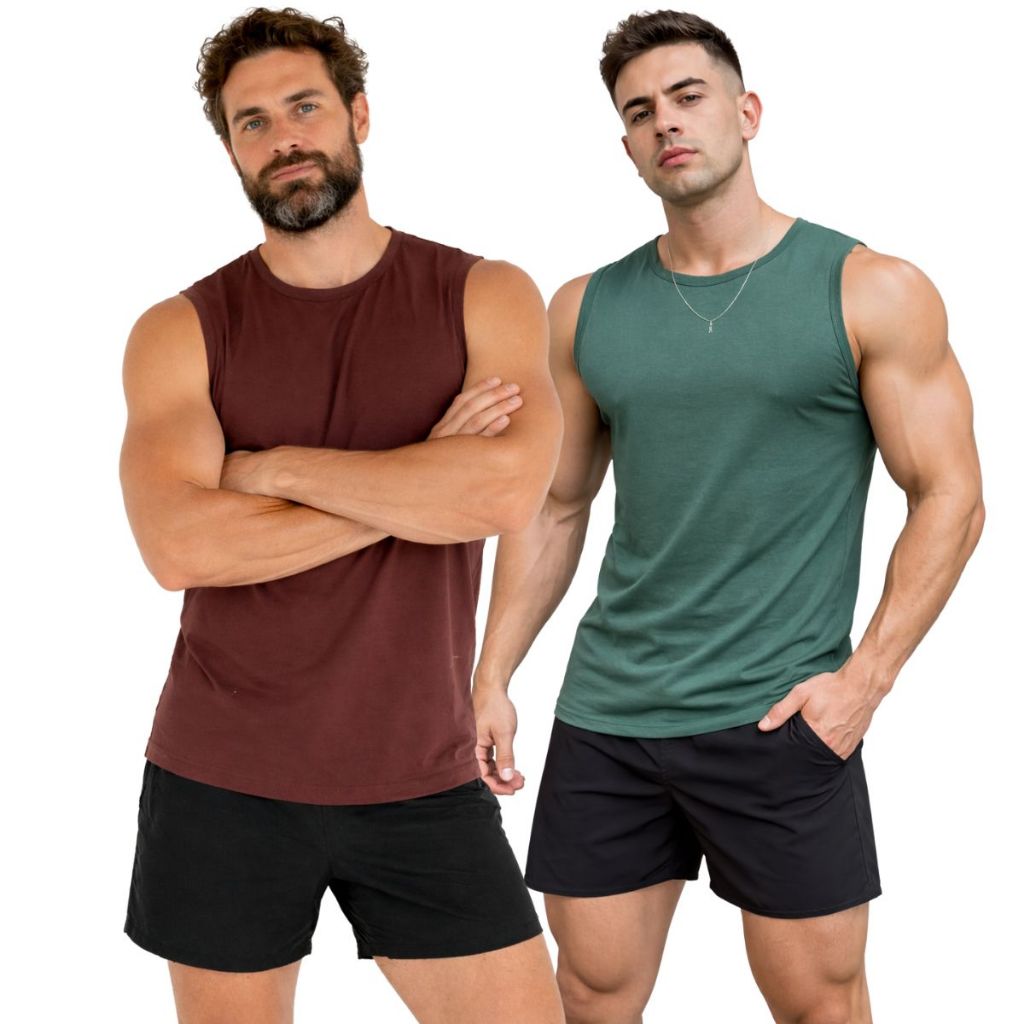 Camiseta Regata Masculina 100% Algodão Academia Treino Corrida e Praia Gola Careca