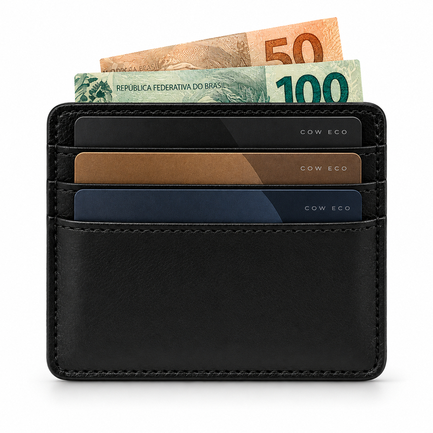 Porta Cartão Slim Couro Pu CNH Masculino Feminino