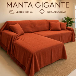 Manta Gigante para Sofá Retrátil e Cama King 4,00x1,80m 100% Algodão