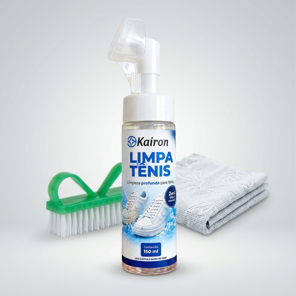 Kit Limpa Tenis Branco Espuma com Aplicador Removedor de Manchas 150ml