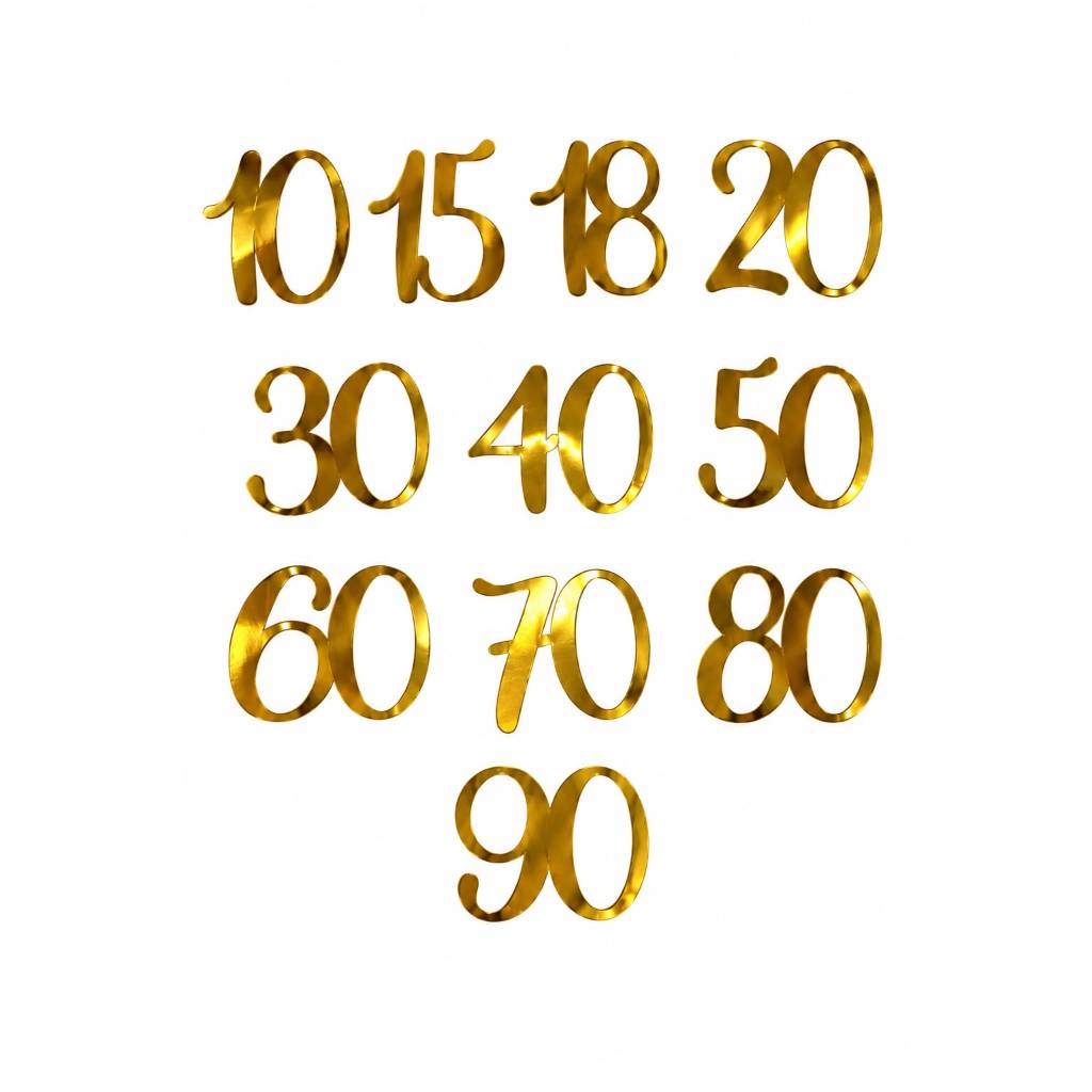 Kit Apliques Números Duplos Papel Lamicote 4cm para Lembrancinhas, Festas e Aniversário