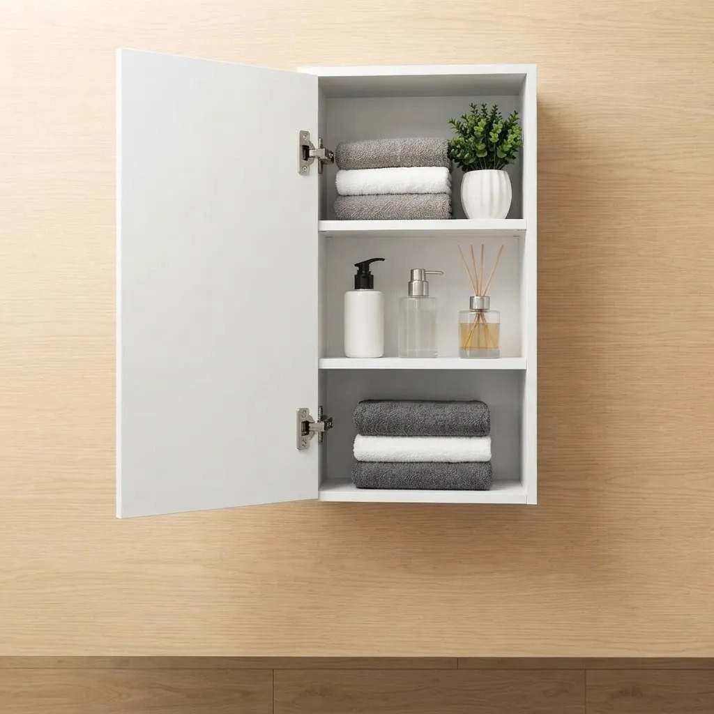 Nicho Armário Com Porta 30x60x15cm Mdf Banheiro Toalheiro