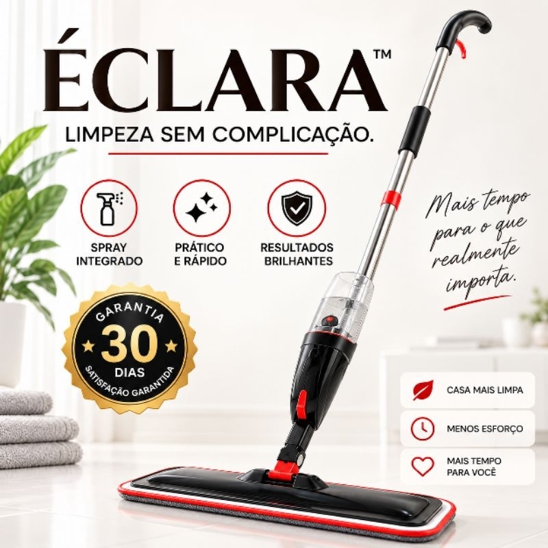 Mop Spray: Rodo para Limpeza Prática, Rápida e Sem Esforço Esfregão com Reservatório Integrado | ÉCLARA™