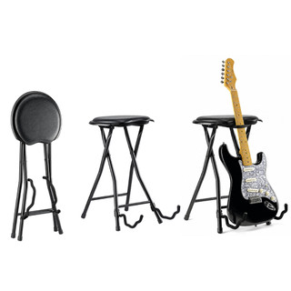 Banqueta Com Suporte Para Guitarra Violão Baixo Preto Resistente Suporta 115kg  Stagg  Gist-300