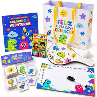 Kit Dia das Crianças Infantil Presente Criativo Jogos Colorir Pintar Meninos e Meninas
