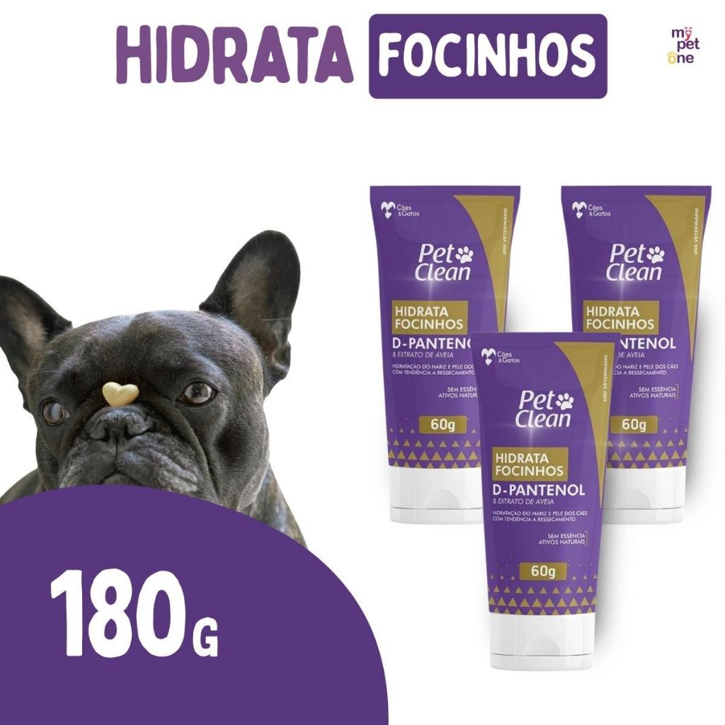 Kit 3 Hidrata Focinhos Pet Clean - 60g
