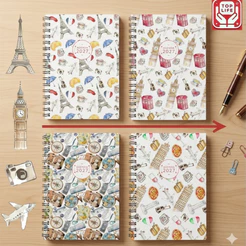 Agenda 2027 A6 168 Págs 11x15.2cm Florescer /Pet/Travel/Navy/ FLORES/VIAGEM/KAWAI/GEOMETRICA/CEREJAS/URSINHOS/FRUTAS
