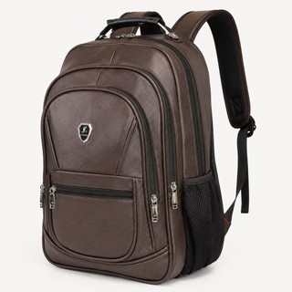 Mochila de Couro Masculina Impermeável Executiva Feminina Reforçada Notebook Bolsa Grande Trabalho